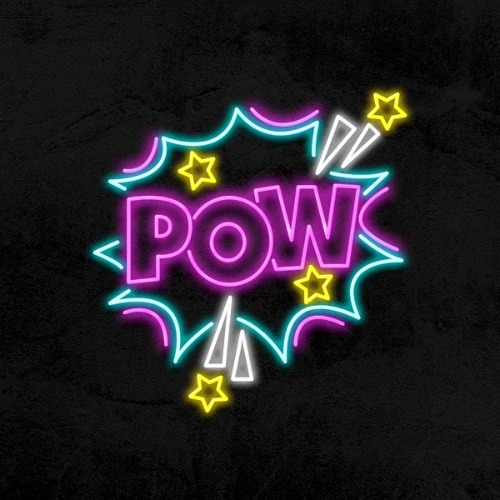 LED NEON SKILT POW PINK